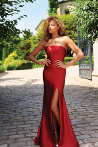Faviana 11211 Strapless Stretch Satin Gown