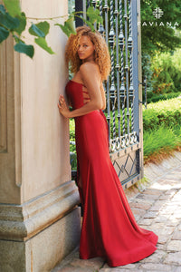 Faviana 11211 Strapless Stretch Satin Gown