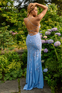 Faviana 11440 Beaded Scoop Neck Tulle Gown