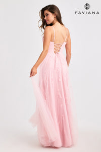 Faviana 11471 Cami Neckline Tulle Ball Gown