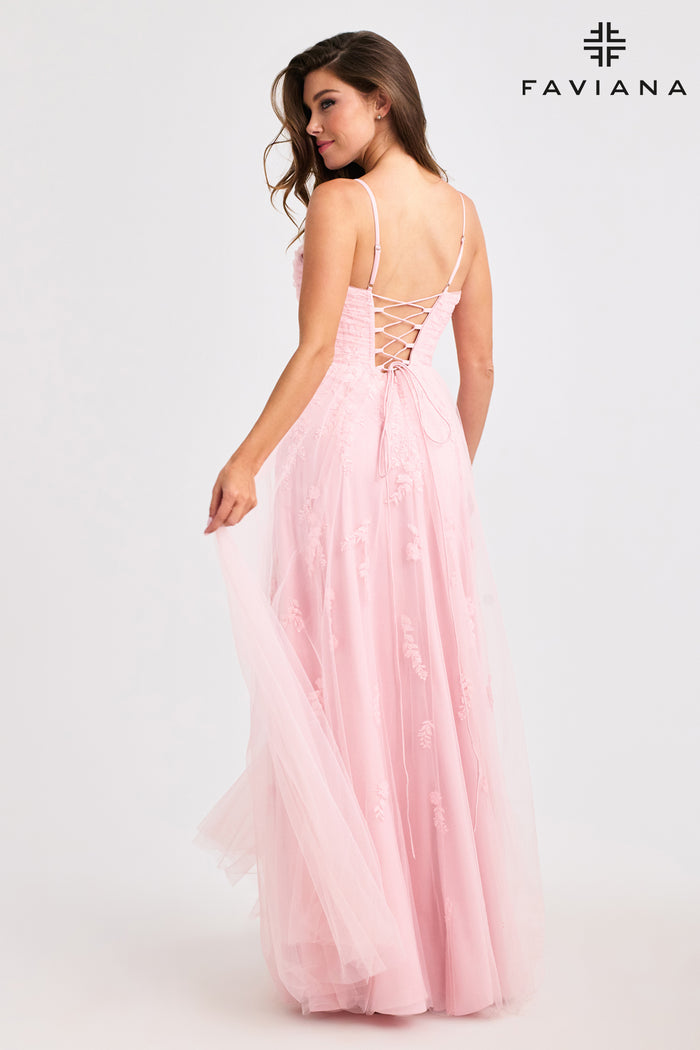 Faviana 11471 Cami Neckline Tulle Ball Gown