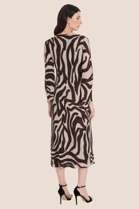 Long-Sleeve Midi Dress | Khaki/Brown