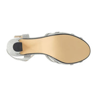 Anya Double Strap Heel | Champagne, Silver