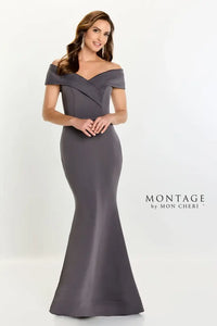 Montage M539 Stretch Crepe Off The Shoulder Dress