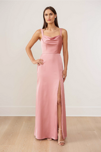 Jasmine B263017 Double Strap with Slit Lux Charmouse Dress