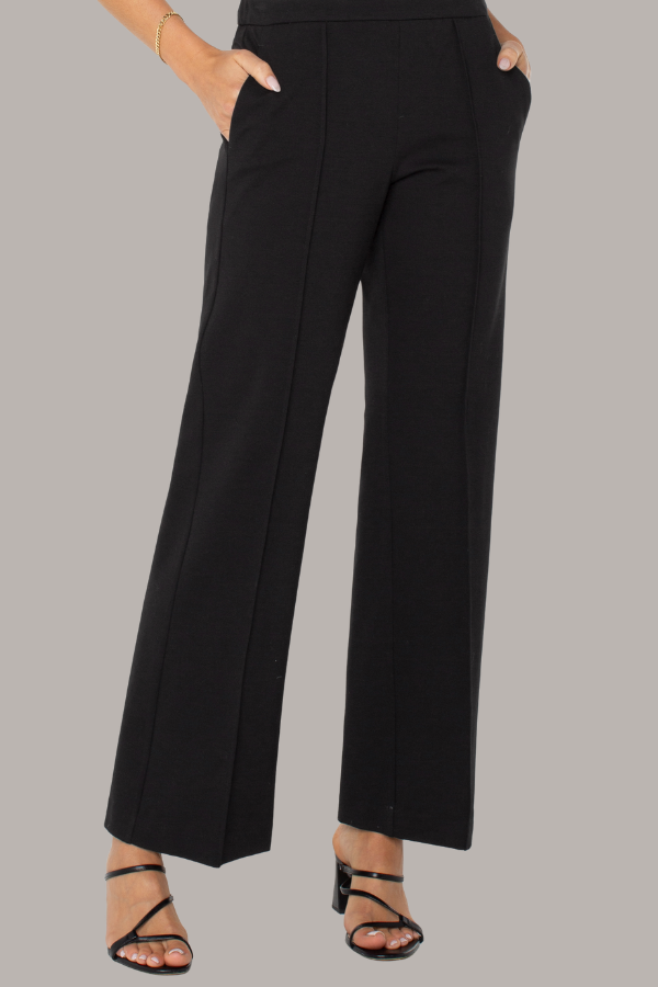 Kayla Pull On Wide Leg Trouser | Black, Brown Truffle, Rich Camel, Cadet Blue