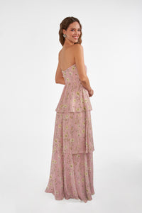 B2 B283018 Strapless Tiered Floral Gown