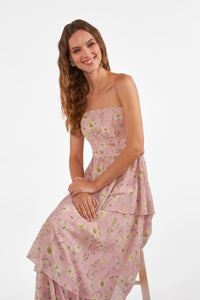 B2 B283018 Strapless Tiered Floral Gown