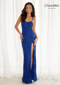 Chandalier 30129 Patterned Cut Out Dress with Slit