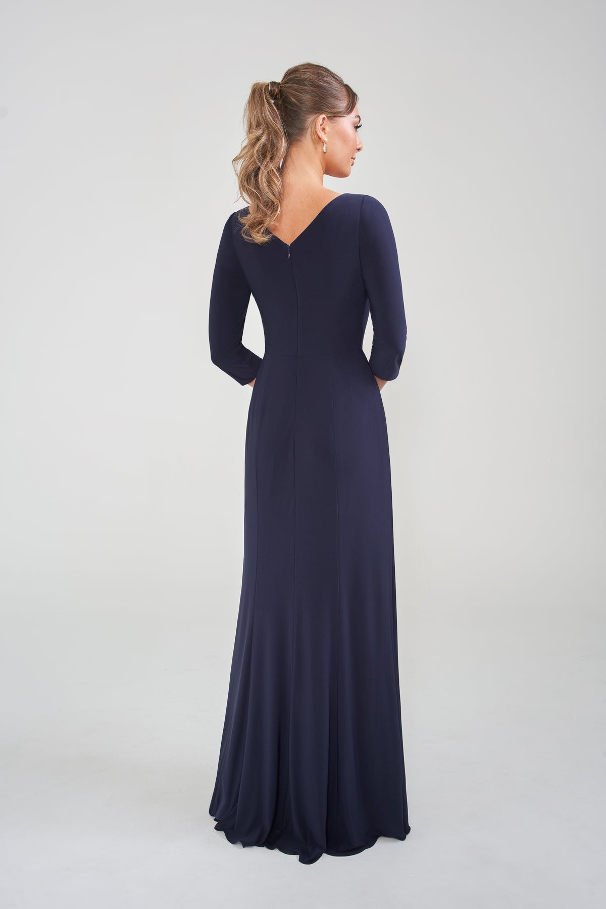 Jade Couture K288008 Long Sleeve Gown with Brooch