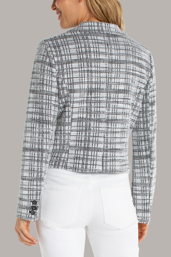 Cropped Blazer | Black/White Plaid