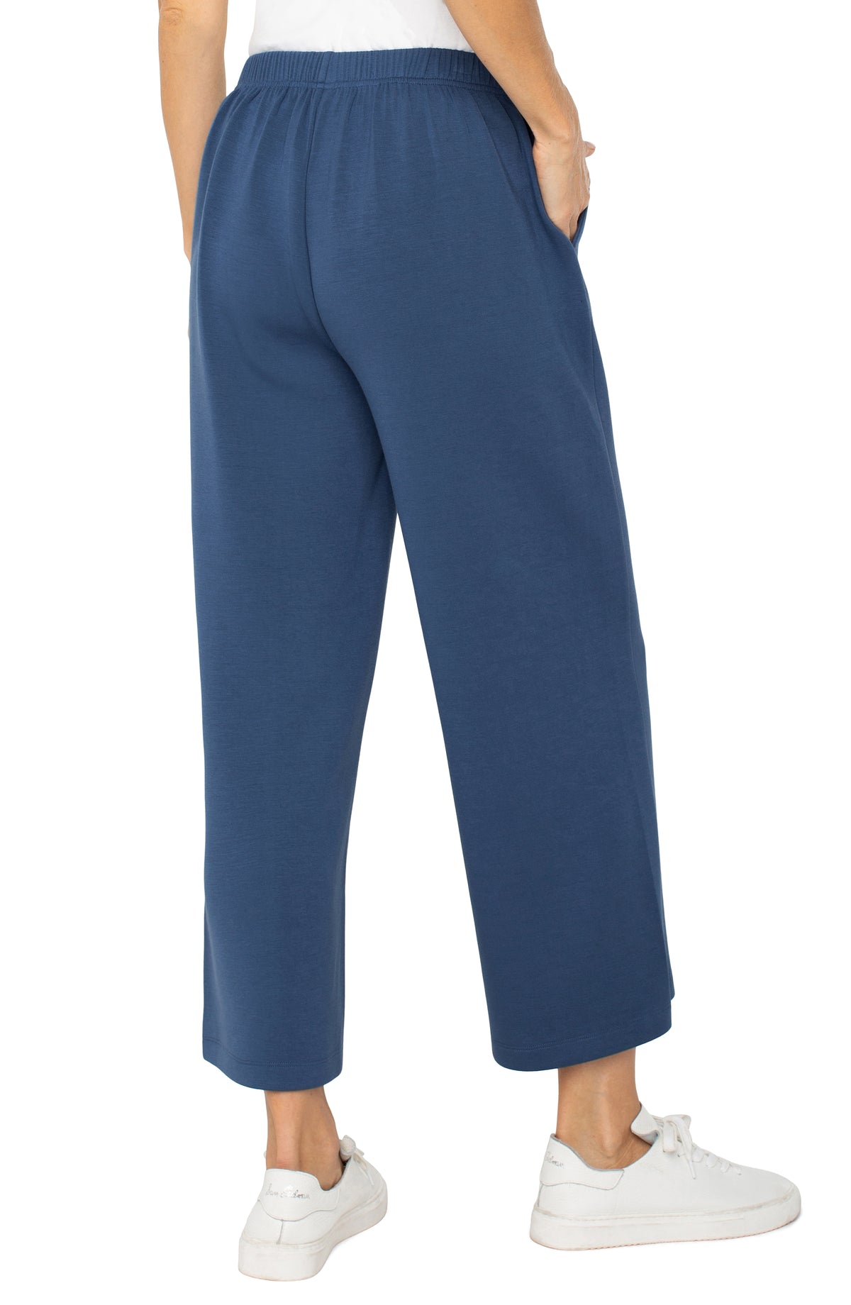 Pull-On Wide Leg Crop Trouser | Deep Midnight, Prussian Blue, Black