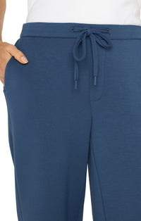Pull-On Wide Leg Crop Trouser | Deep Midnight, Prussian Blue, Black