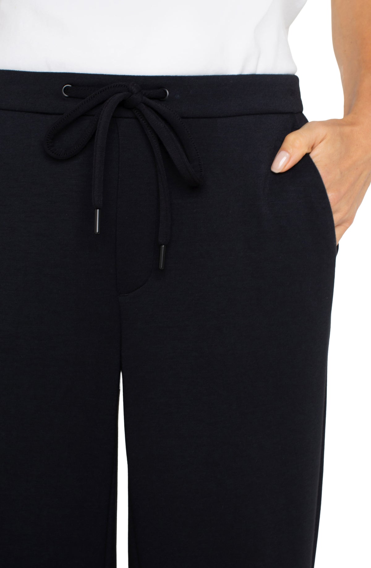 Pull-On Wide Leg Crop Trouser | Deep Midnight, Prussian Blue, Black