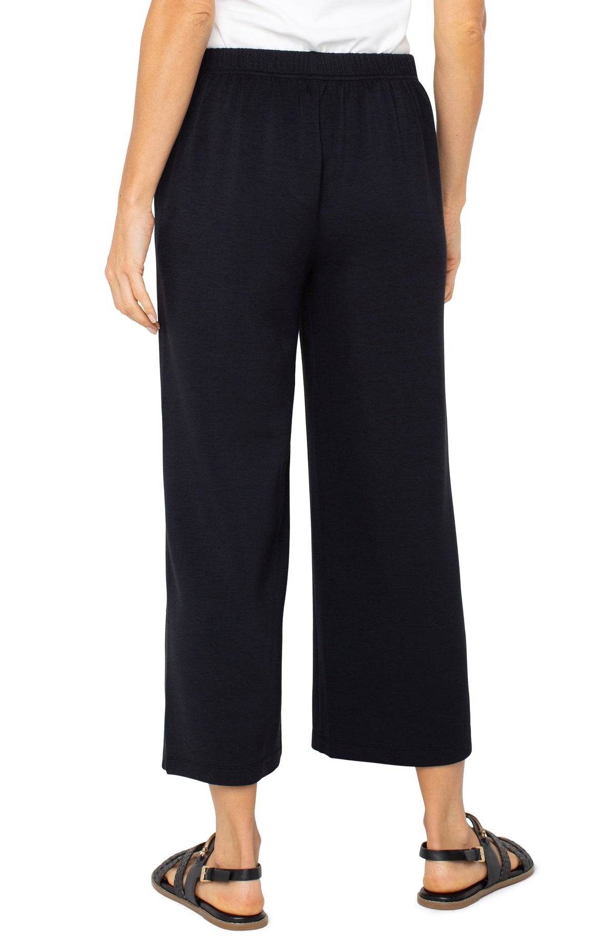 Pull-On Wide Leg Crop Trouser | Deep Midnight, Prussian Blue, Black