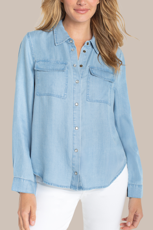 Tencel Shirt with Pockets | Malibu Light