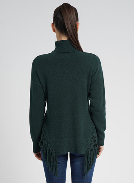 Fringe Sweater | Ivory, Green