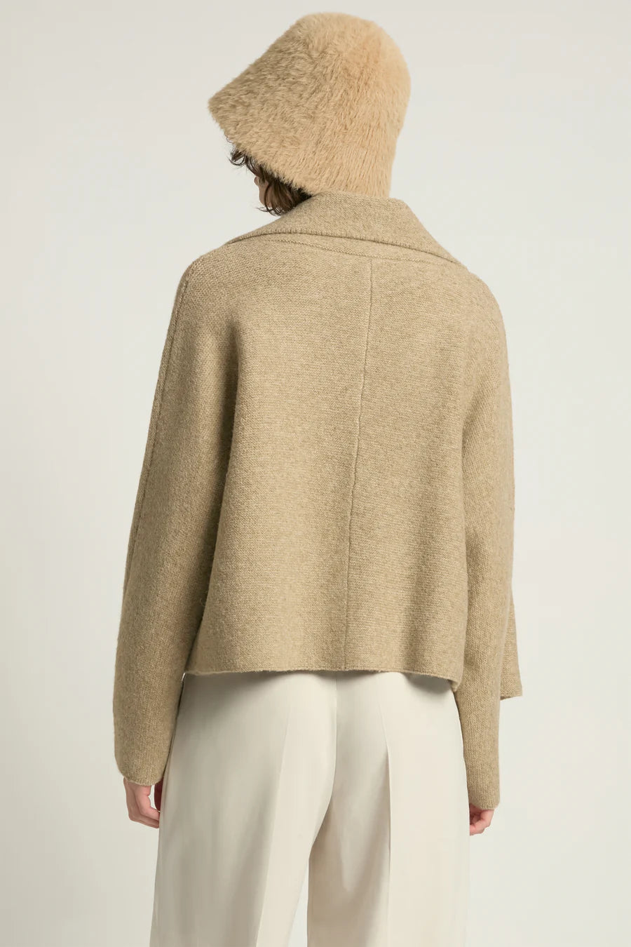 Flap Collar Cardigan | Taupe, Charcoal