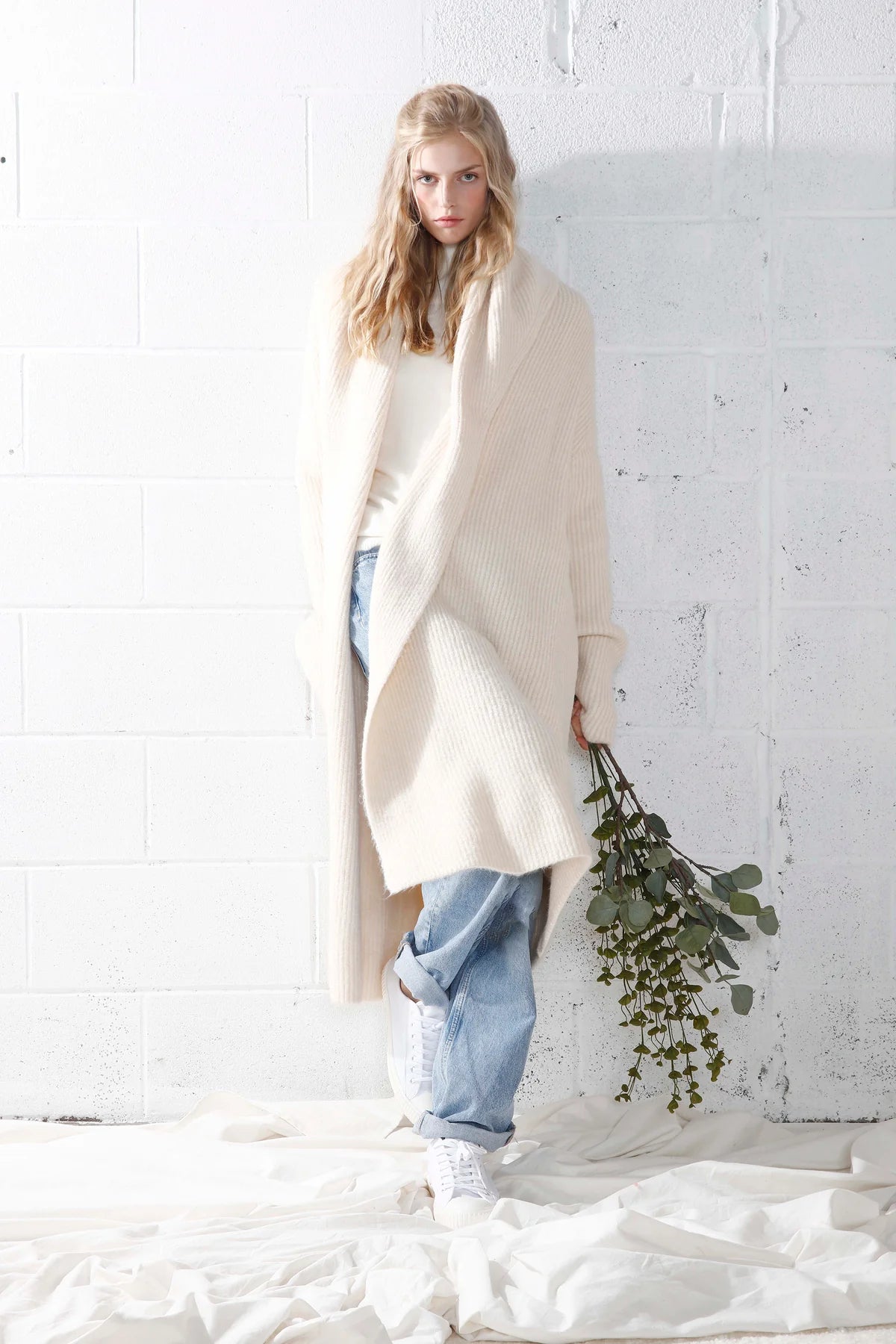 Wide Shawl Collared Cardigan | Light Gray, Charcoal, Ivory