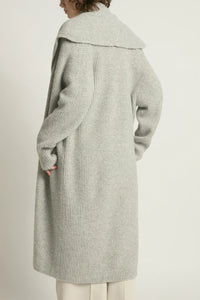 Wide Shawl Collared Cardigan | Light Gray, Charcoal, Ivory
