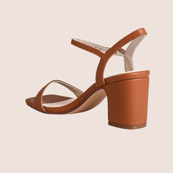 True Leather Block Heel | Tan
