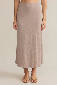 Delavine Textured Midi Skirt | Parchment