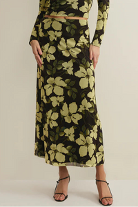 Eda Ren Floral Mesh Midi Skirt | Sunnyside