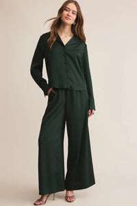 Ana Satin Top | Garland Green