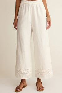 Scout Embroidered Pant | White
