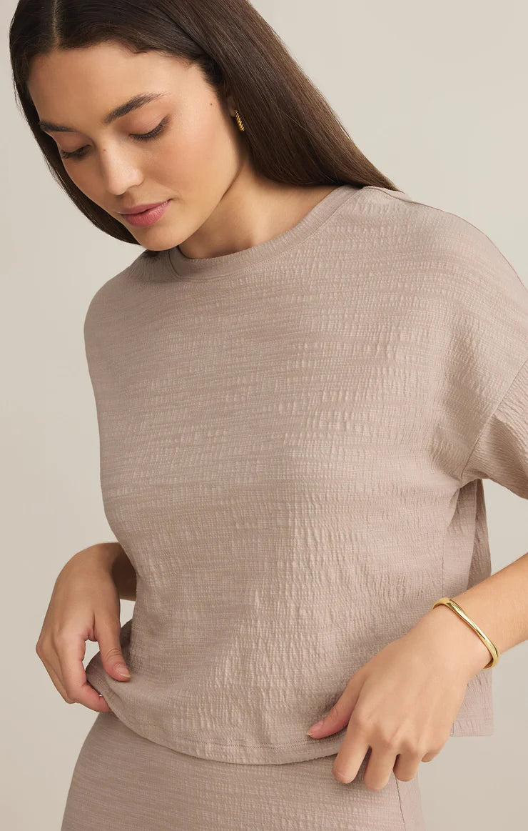 Sway Textured Cropped Tee | Parchment