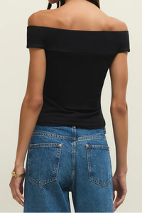 Second Skin Off-the-Shoulder Top | Black, Cloud