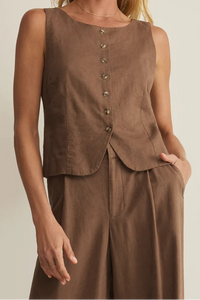 Roman Linen Vest | Palo Santo
