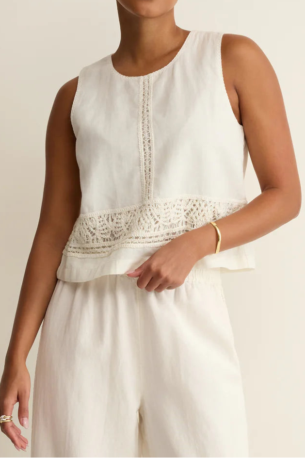Sloane Embroidered Top | White