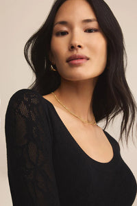 Tibi Scoop Mesh Sweater | Crystal, Black