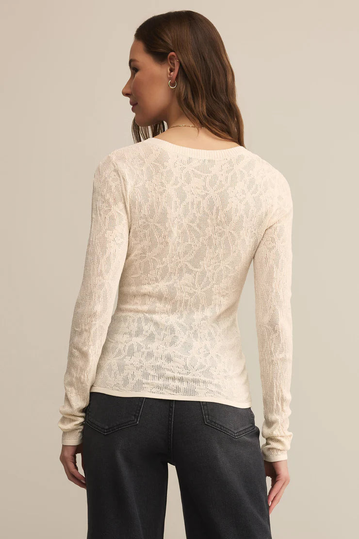 Tibi Scoop Mesh Sweater | Crystal, Black