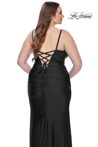 La Femme 31632 Straight Jersey Surplice Dress