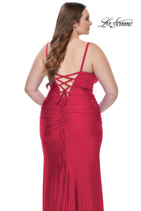 La Femme 31632 Straight Jersey Surplice Dress