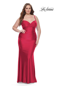 La Femme 31632 Straight Jersey Surplice Dress