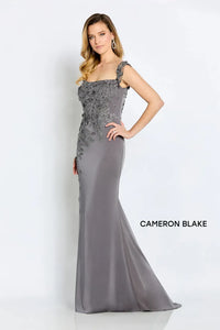 Cameron Blake CB102 Lace Applique Off Shoulder Gown