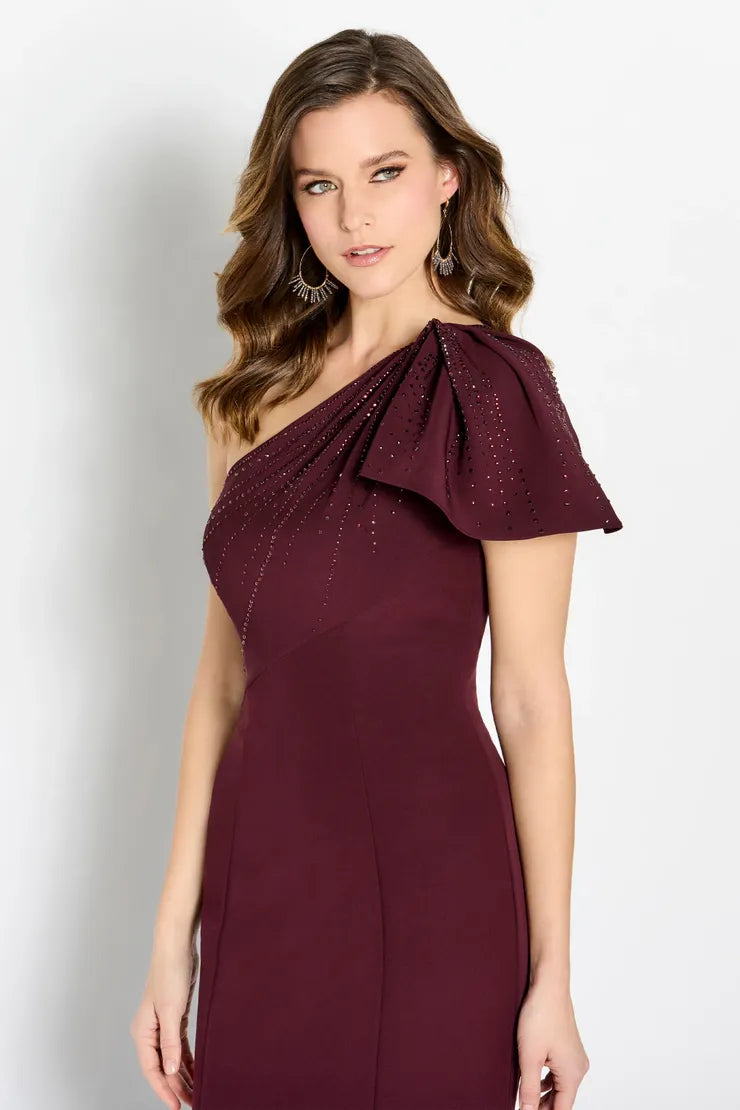 Cameron Blake CB752 Straight One Shoulder Crepe Gown