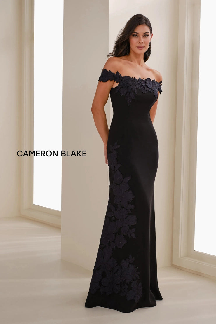 Cameron Blake CB901 Floral Applique with Slit