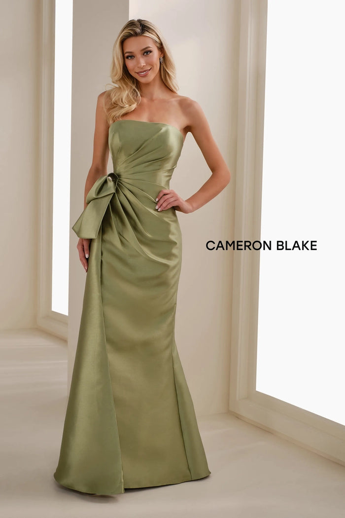 Cameron Blake CB909 Strapless Mikado Mermaid with Slit | Multiple Colors