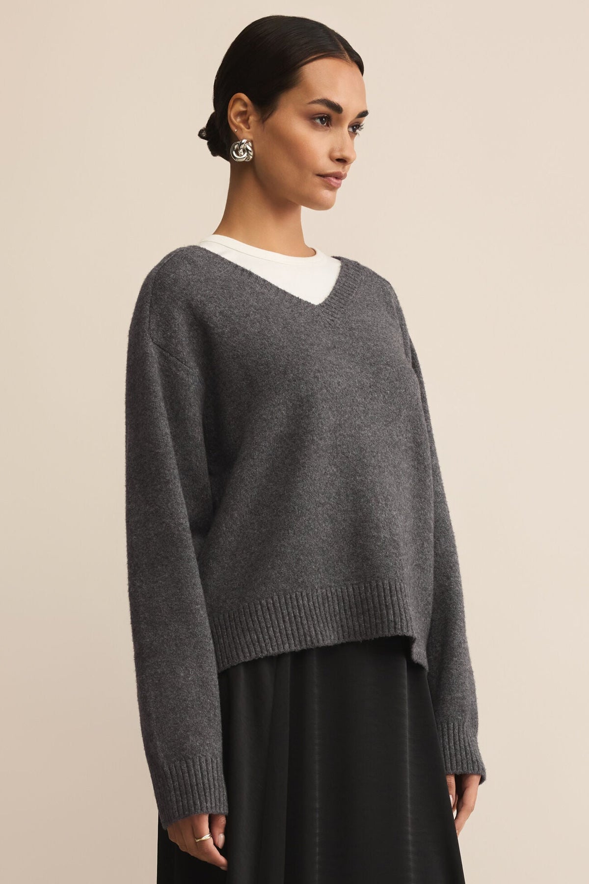 Eloise Sweater | Charcoal Heather, Natural Heather