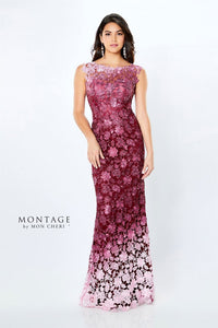 Montage 119958 Sleeveless Ombre Venise Lace Flare Gown