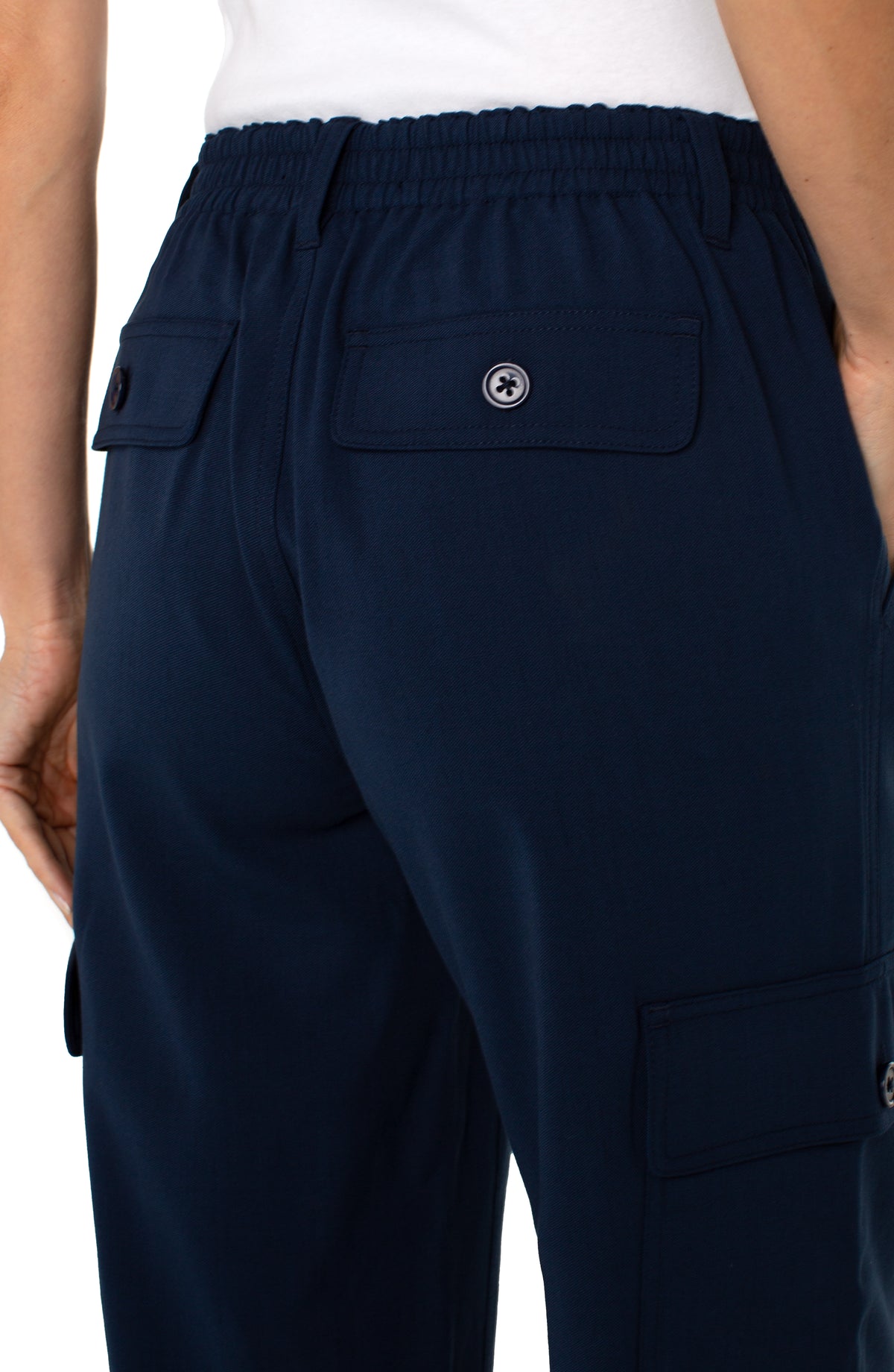 Hi-rise Cargo Crop Straight | Dark Navy