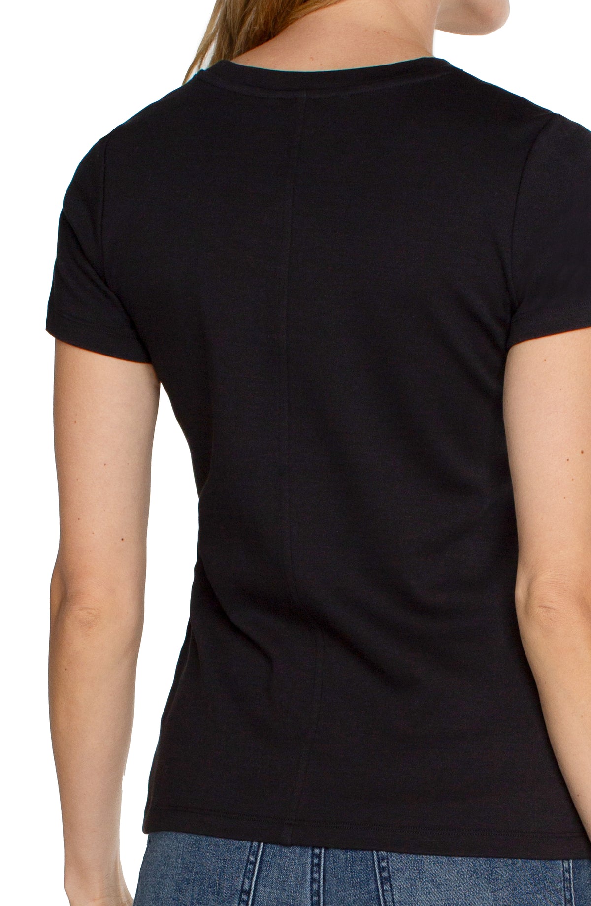 Scoop Neck Short Sleeve Tee | Black
