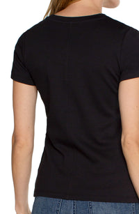 Scoop Neck Short Sleeve Tee | Black