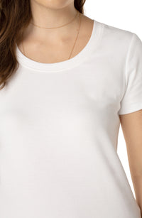 Scoop Neck Short Sleeve Tee | White