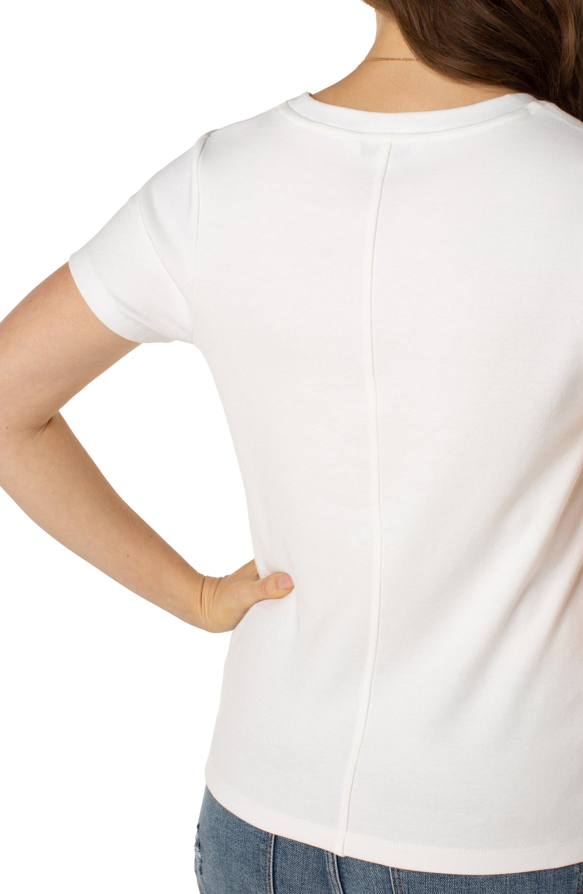 Scoop Neck Short Sleeve Tee | White