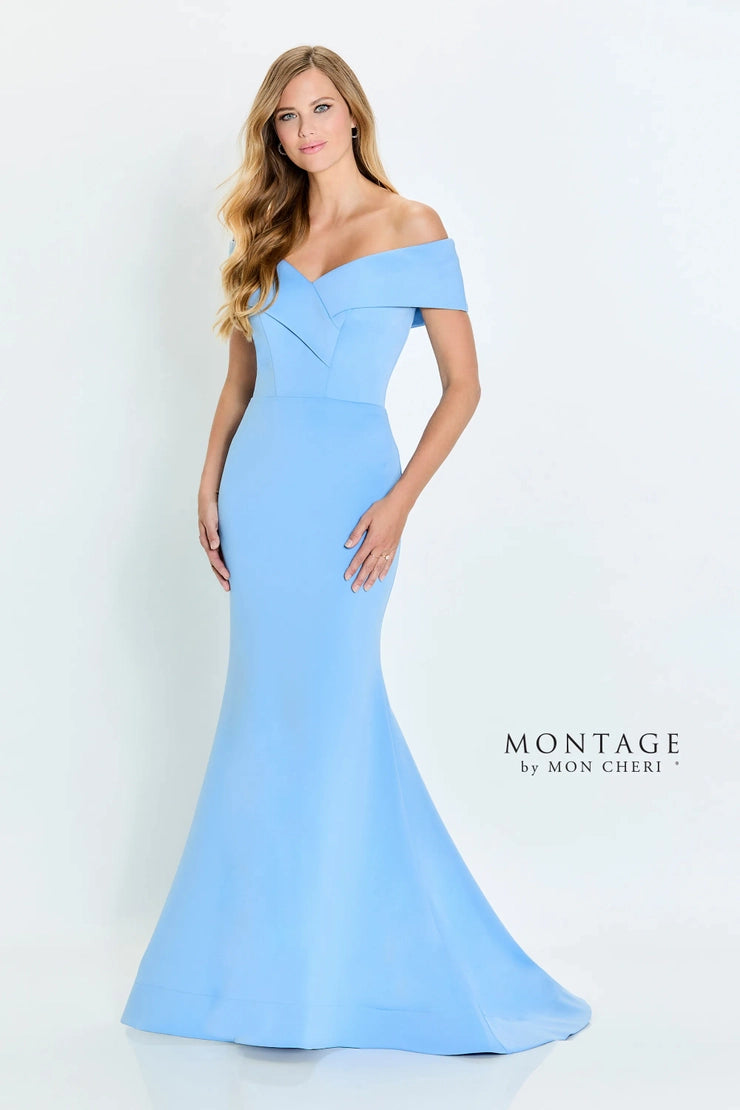 Montage M539 Stretch Crepe Off The Shoulder Dress